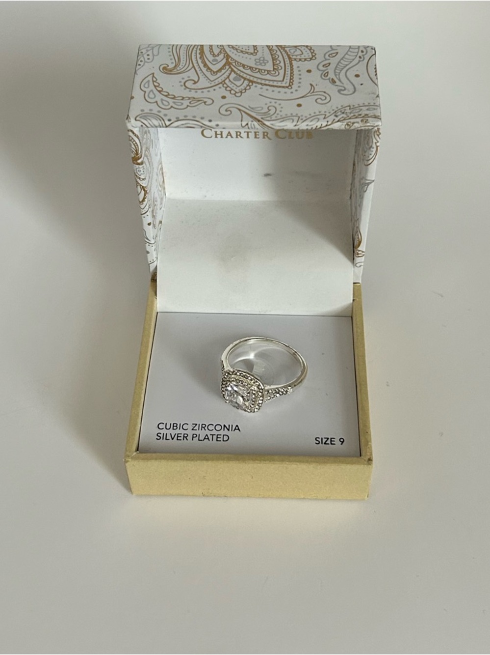 Charter Club Silver-Tone Halo Cubic Zirconia Ring - Picture 3 of 8